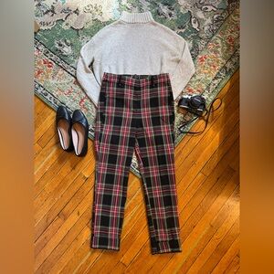 J. Crew Red and Black Plaid Pants